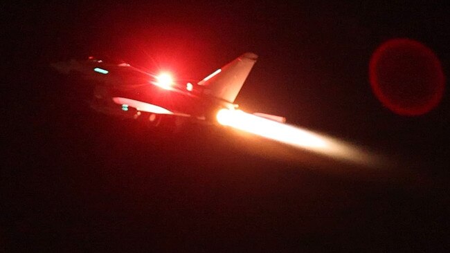 A Typhoon aircraft takes off from RAF Akrotiri. Picture: UK Ministry of Defence/Getty Images