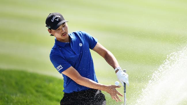 Min Woo Lee has a share of the lead after two rounds at The Players Championship. (Photo by Jared C. Tilton/Getty Images)