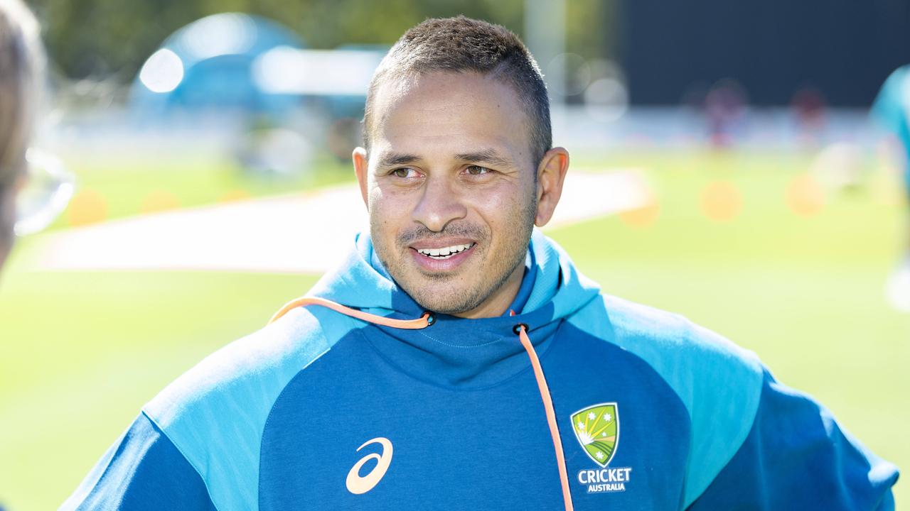 Usman Khawaja at Play Cricket Week launch at Allan Border Field. Picture: Richard Walker