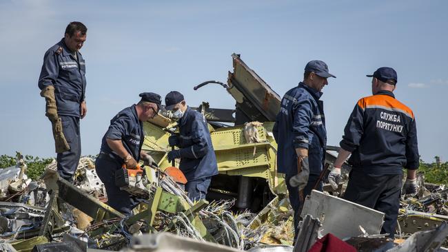 Wreckage of Malaysia Airlines flight MH17. Picture: Getty