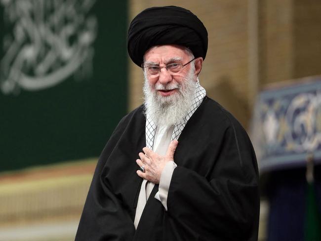 This handout picture provided by the office of Iran's Supreme Leader Ayatollah Ali Khamenei shows him during a gathering of Iranian top scientific talents in Tehran on October 2, 2024. Iran fired a barrage of missiles at Israel late on October 1, 2024 in what it said was in response to Israel's killing last week of Hezbollah chief Hassan Nasrallah, as well as the death of Hamas leader Ismail Haniyeh in a Tehran bombing in July widely blamed on Israel. (Photo by KHAMENEI.IR / AFP) / === RESTRICTED TO EDITORIAL USE - MANDATORY CREDIT 