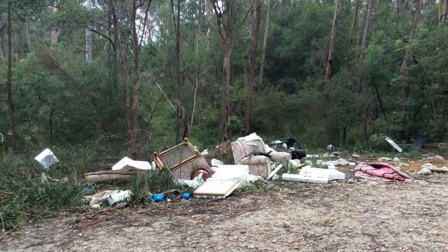 Some litterbugs have hurled their rubbish near bushland. Picture: Western Sydney Regional Illegal Dumping (RID) Squad