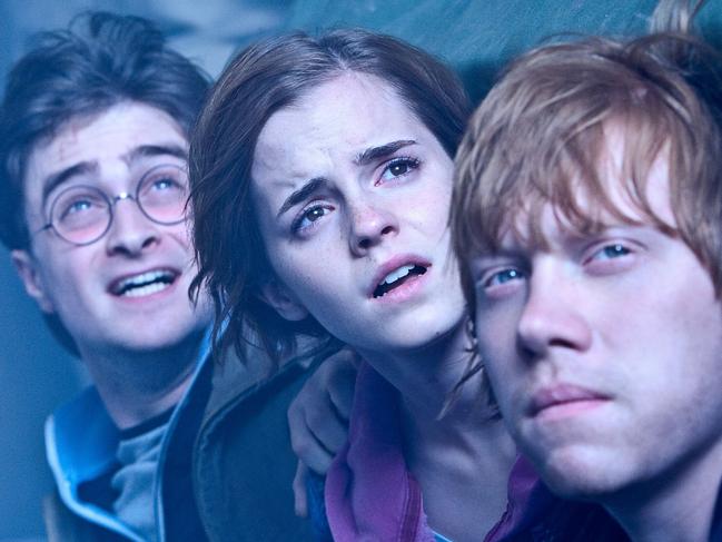 Daniel Radcliffe as Harry Potter, Emma Watson as Hermione Granger and Rupert Grint as Ron Weasley in a scene from the film Harry Potter and the Deathly Hallows – Part 2. Picture: Warner Bros