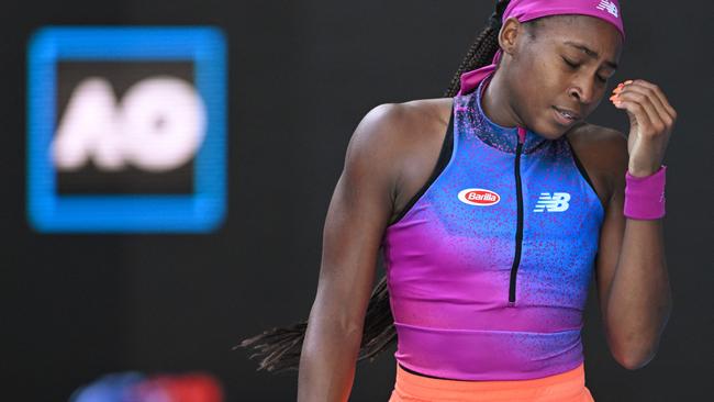 Coco Gauff was stunned by Wang Qiang. Picture: AFP