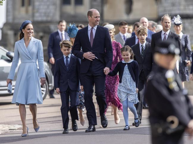 Prince William, Duke of Cambridge, Catherine, Duchess of Cambridge attend the Easter Matins Service at St George's Chapel at Windsor Castle on April 17, 2022 in Windsor, England. Picture: Jeff Gilbert / WPA Pool /Getty Images.