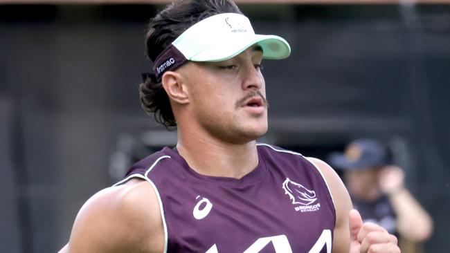 Kotoni Staggs, at Broncos pre-season training, Rugby League NRL, Red Hill, on Sunday 2nd of December 2024 - Photo Steve Pohlner