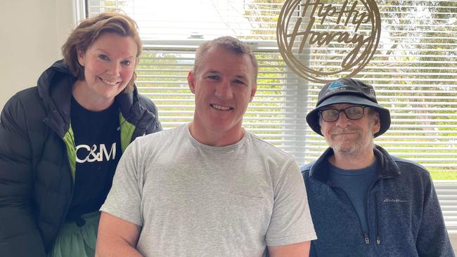 Kelly, Paul and Brendan celebrating in Cronulla. Picture: Supplied