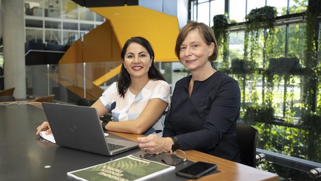 From the College of Science and Engineering PhD Candidate Rana Dadpour and Associate Professor Lisa Law, chair of the Tropical Urbanism and Design Lab onsite at the JCU campus Ideas Lab. Picture Emily Barker.