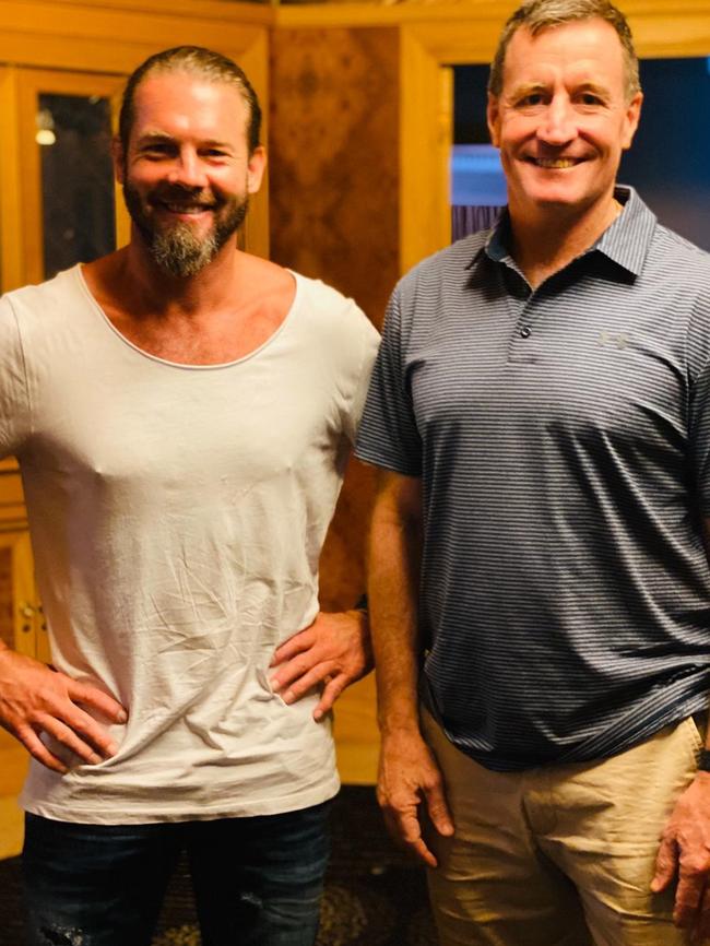 Ben Cousins with John Worsfold for the Channel 7 documentary Ben Cousins: Coming Clean