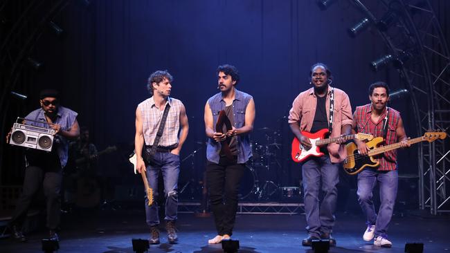 Big Name, No Blankets, a new musical about the journey of Aboriginal rock group Warumpi Band. Picture: John Feder