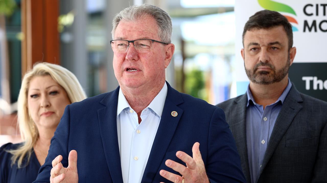 City of Moreton Bay Mayor Peter Flannery at the news conference in Petrie today to announce plans to increase the size of UniSC at Petrie. Picture David Clark