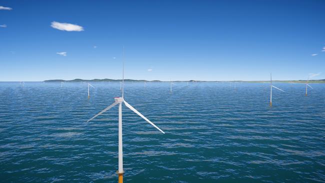 A digital model of the Star of the South offshore wind project off the south coast of Gippsland.