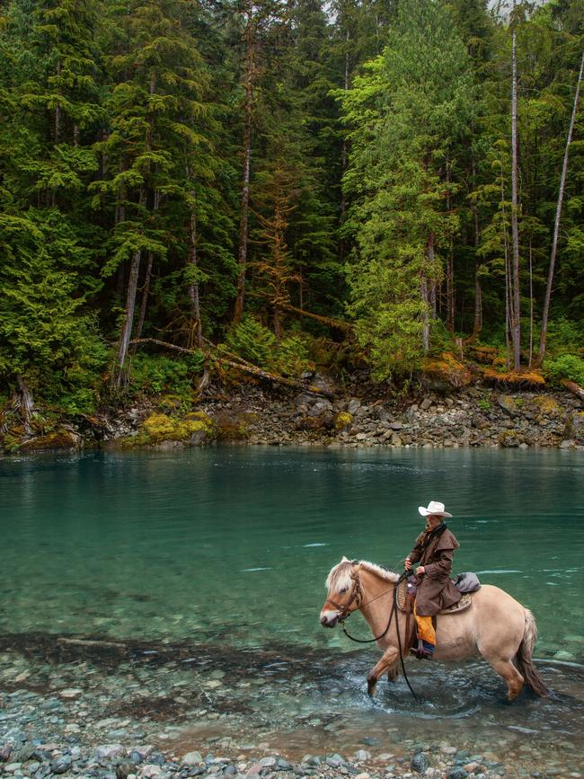 Wrangler Gillian Delure takes Odin to the water’s edge. Picture: Nikki Fenix