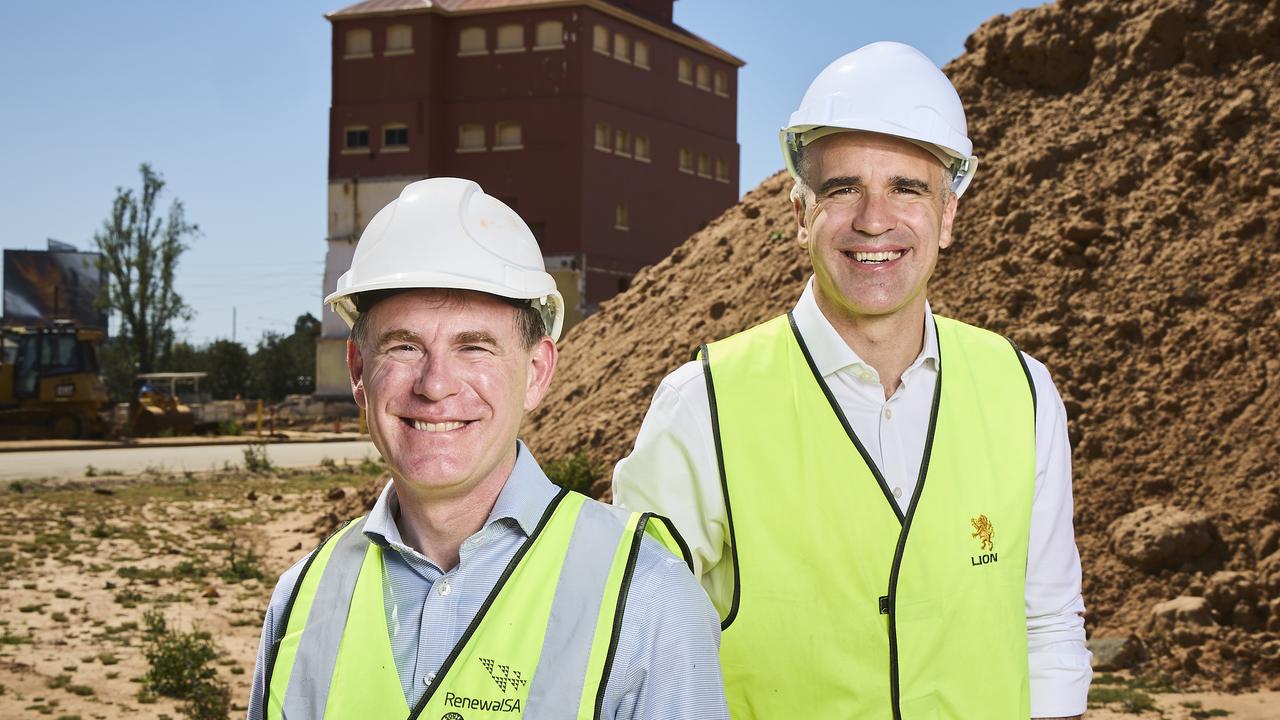 Minister for Housing &amp; Urban Development Nick Champion (pictured with Premier Peter Malinauskas at the former West End site) says the government is working closely with councils to maximise housing opportunities. Picture: Matt Loxton