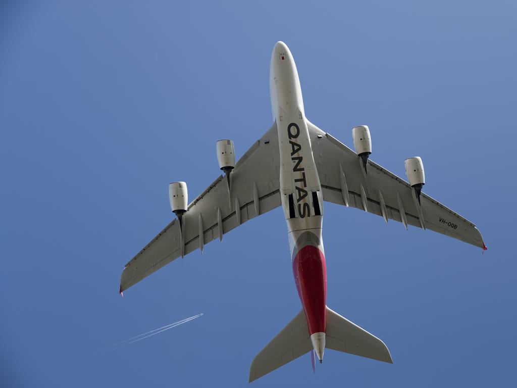 A Qantas Airways Airbus A380-800 soared into the sky at Sydney Airport, capturing the excitement ahead of the airline’s earnings announcement on August 29, 2024. With the iconic aircraft taking flight, all eyes were on the financial performance of Australia’s flagship carrier. Picture: Getty