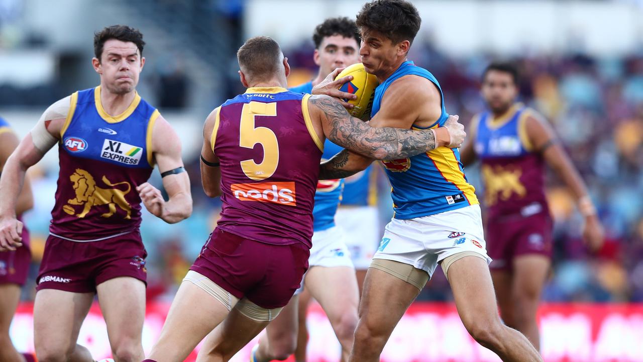 The Suns exploded out of the blocks against the Lions in the first half. Picture: Chris Hyde/AFL Photos