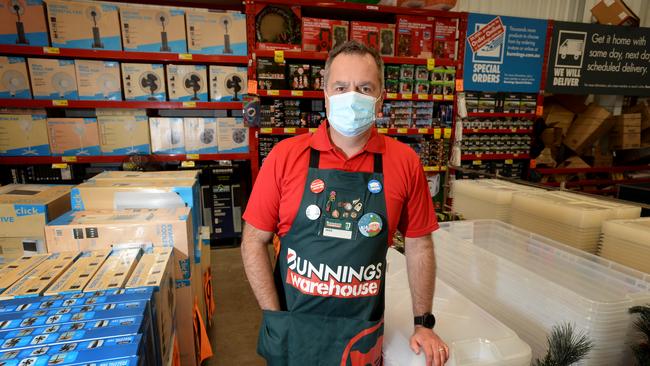 Bunnings boss Michael Schneider sees a strong pipeline of demand ahead, especially as people stuck at home and working from home have picked up new DIY skills for the home. Picture: NCA NewsWire / Andrew Henshaw