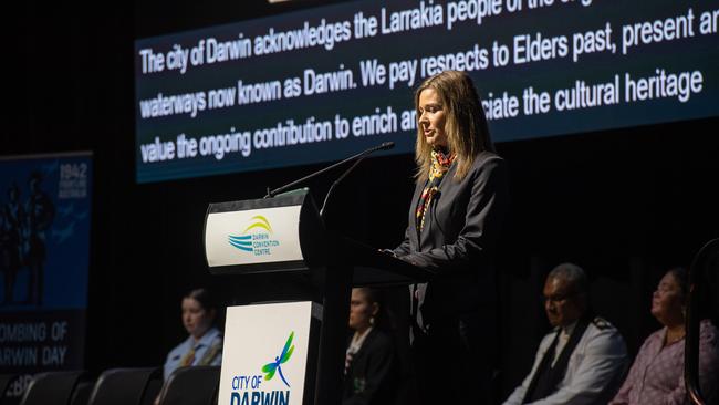 The Top End community gathered at the Darwin Convention Centre to commemorate the Bombing of Darwin. Picture: Pema Tamang Pakhrin