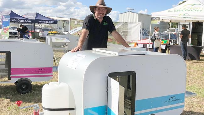 CUTE CHICKEN CARAVAN: John Rullis reckons his delightful caravans not only protect backyard chooks from predators but also give them somewhere safe and comfortable to live. Mr Rullis said he had a lot of interest in the retro chicken caravans at Primex Casino on May 20, 2021. Photo: Alison Paterson