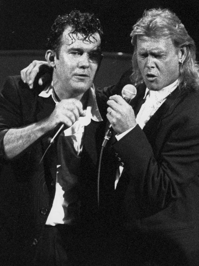 “Barnsey” and “Farnsey” performing together at the State Theatre in 1991.