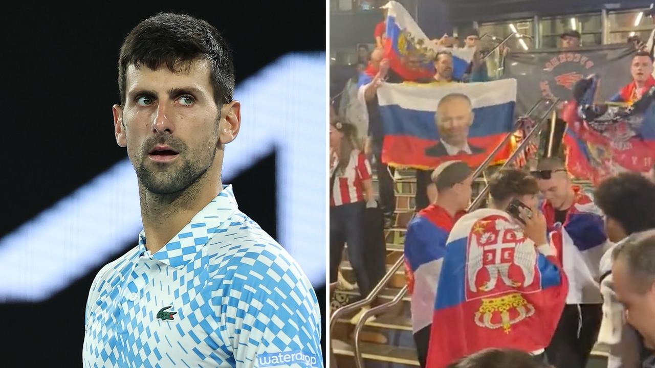 Fans wegen russischer Flaggen bei Spiel von Novak Djokovic verhaftet, Wladimir Putin, Polizei, Tennisnachrichten,