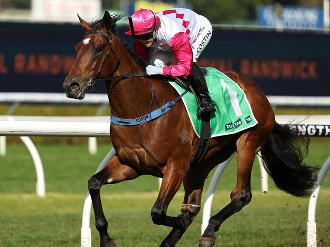 SYDNEY, AUSTRALIA - JULY 13: Winona Costin riding Wanaruah wins Race 1 TAB Handicap during Sydney Racing at Royal Randwick Racecourse on July 13, 2024 in Sydney, Australia. (Photo by Jeremy Ng/Getty Images)