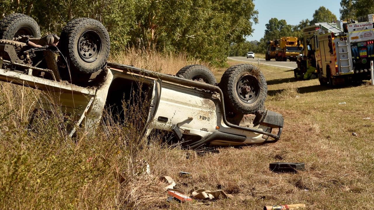 Paustian struck a ute causing it to roll multiple times on Bruce Highway at Mount Elliott. Picture: Evan Morgan