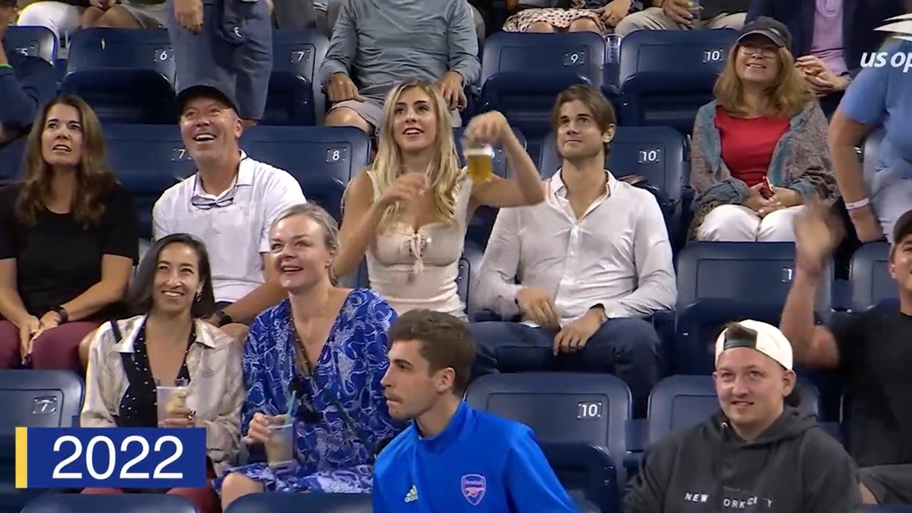 'Beer Girl' is back. Photo: Twitter, @usopen