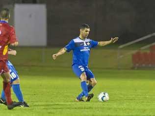 IN DOUBT: An ankle complaint could rule South West Queensland Thunder defender Keagan Sheridan out of thier clash with the Brisbane Strikers. Picture: Kevin Farmer