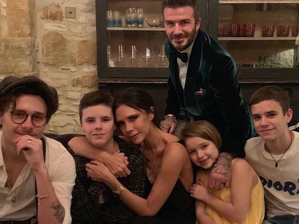 David and Victoria Beckham with their children.