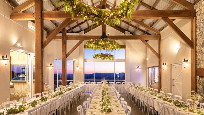 Table trim: Brooke Urquhart and Aaron Wedel’s reception, Sunshine Coast Wedding Photographer Ben Connolly.