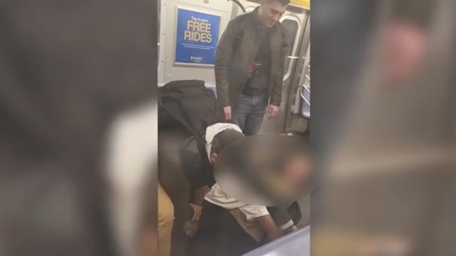 Shocking video shows vagrant being choked to death on NYC subway