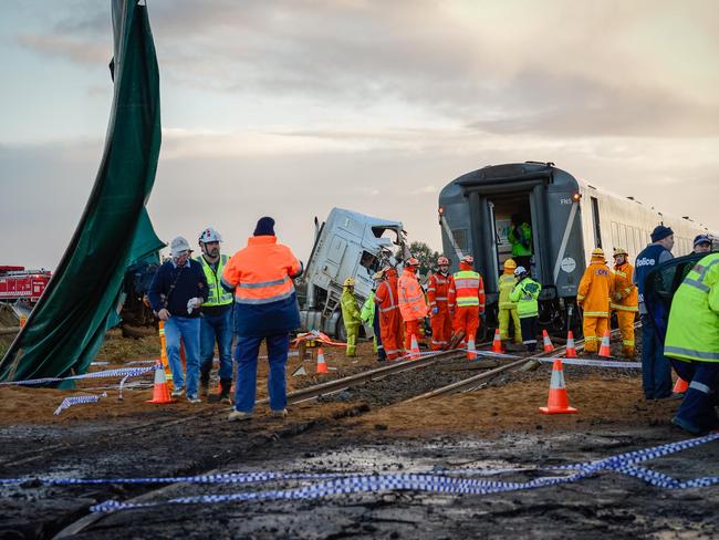 V/Line train and truck crash west of Melbourne | news.com.au ...