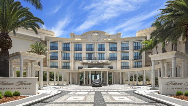 The entry to the Main Beach luxury hotel.