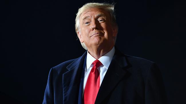 US President Donald Trump at a rally at Toledo Express Airport in Swanton, Ohio on Tuesday. Picture: AFP