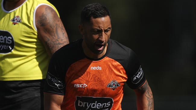 Benji Marshall during Wests Tigers training at Concord. Picture: Brett Costello