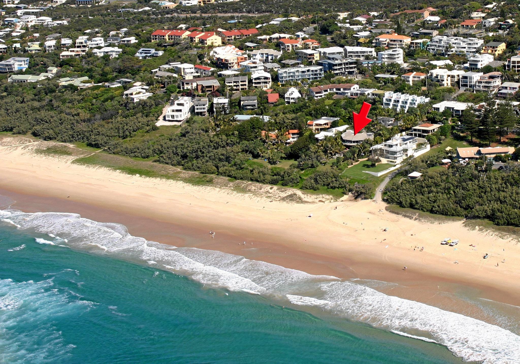 Aerial shot of the Sunshine Beach property.