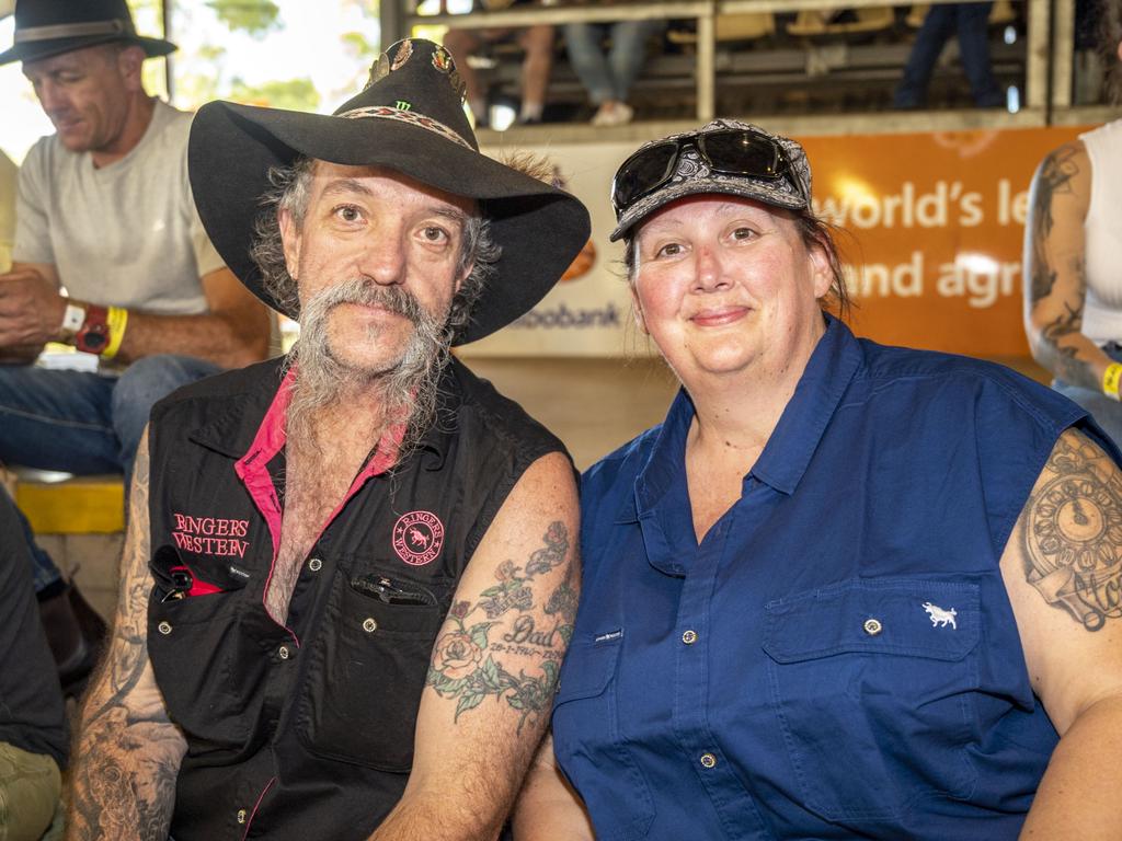 Stephen Gordon and Rebecca Phillips at Meatstock, Toowoomba Showgrounds. Friday, April 8, 2022. Picture: Nev Madsen.