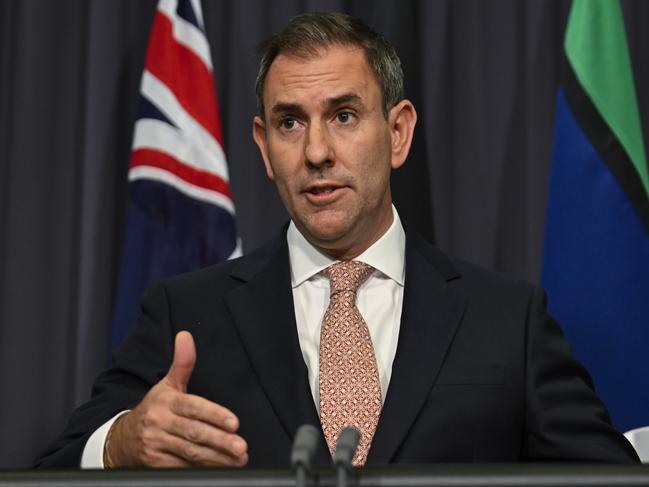 CANBERRA, AUSTRALIA  - NewsWire Photos - May 20, 2025: Federal Treasurer Jim Chalmers holds a press conference at Parliament House in Canberra. Picture: NewsWire / Martin Ollman