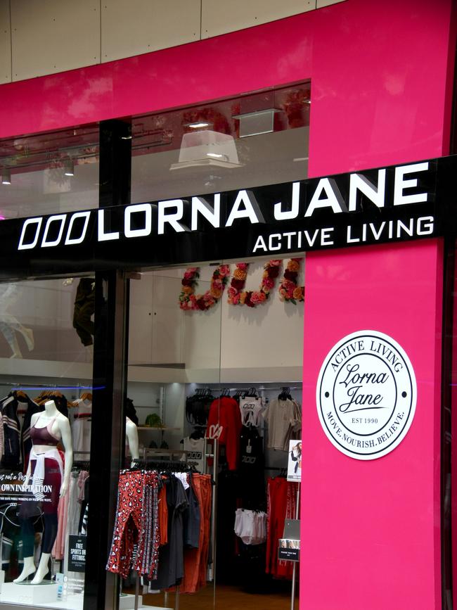 Generic pictures of a Lorna Jane retail store.