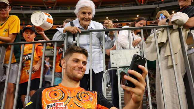 Aaron Hardie was the leading run scorer in BBL12. Picture: Paul Kane/Getty Images