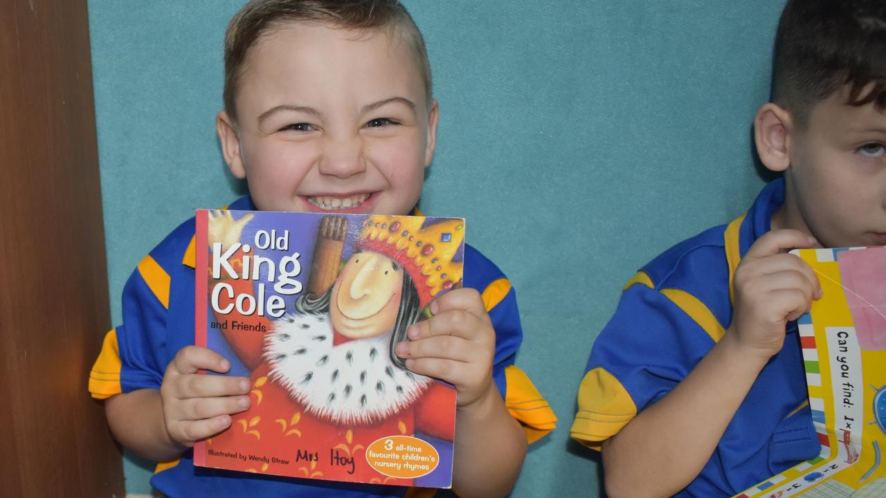 Prep students at St Joseph’s were ready to do some reading. Picture: Jonathan O’Neill