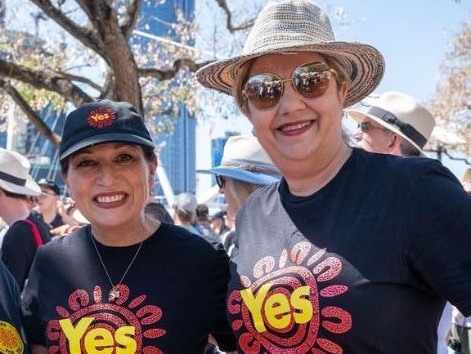 Queensland Premier Annastacia Palaszczuk (R) pictured promoting the YES23 Voice referendum with fellow Queensland Ministers Grace grace and Leeanne Enoch Picture Instagram