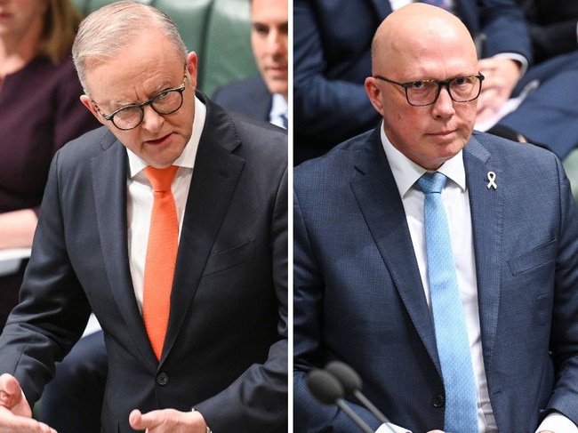 Prime Minister Anthony Albanese and Opposition Leader Peter Dutton in Parliament. Picture: Martin Ollman/ NewsWire