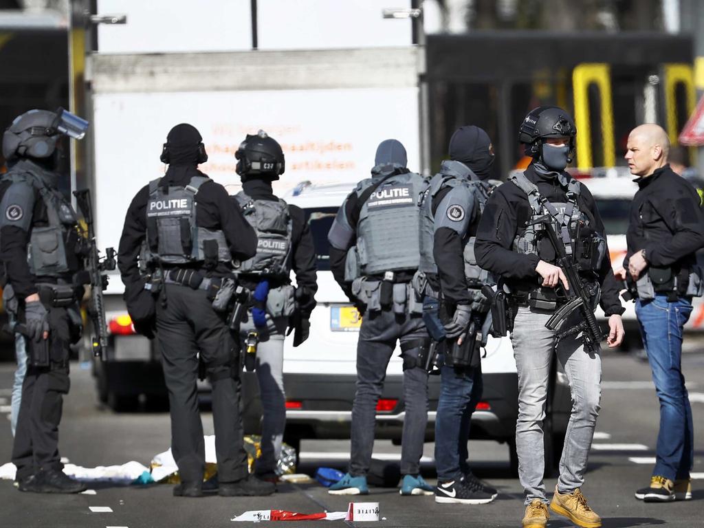 Armed police at the scene where the shooting took place. Picture: EPA