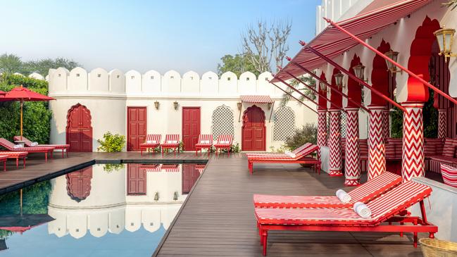 Poolside at Villa Palladio in Jaipur. Picture: supplied.