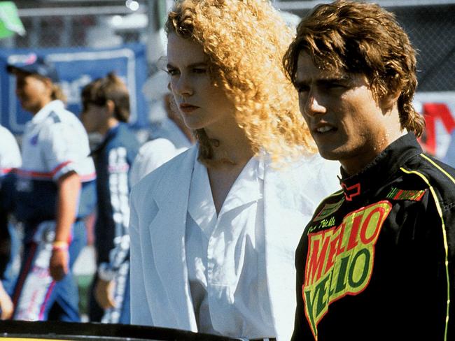 Kidman and Cruise in the 1990 film Days Of Thunder.