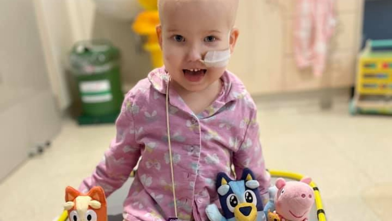 Ellie Ross with her toys at hospital.