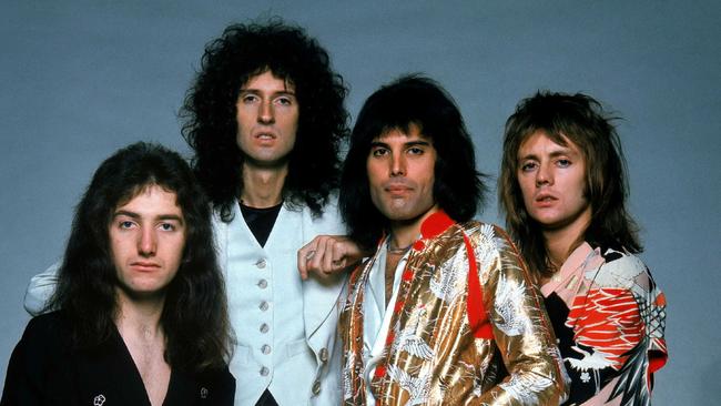 Early days ... Queen members  John Deacon, Brian May, Freddie Mercury and Roger Taylor.