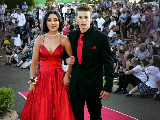 Harristown High School formal 2020 at Highfields Cultural Centre. Jack Byrne and Taylah Holt.